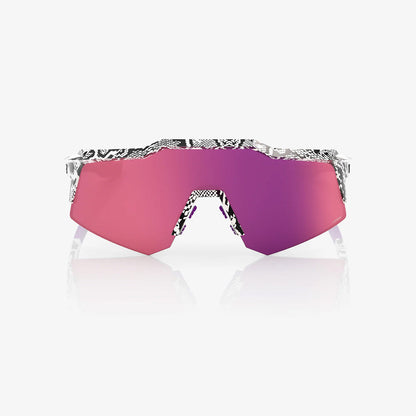 100% Speedcraft XS LE Elly De La Cruz Sunglasses - White Venom HiPER Dark Purple Mirror Lens
