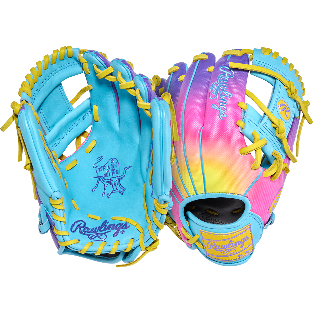 Rawlings Heart of the Hide Fun Burst 2.0 Contour Fit 11.5" Infield Baseball Glove: PROR204U-2CBY