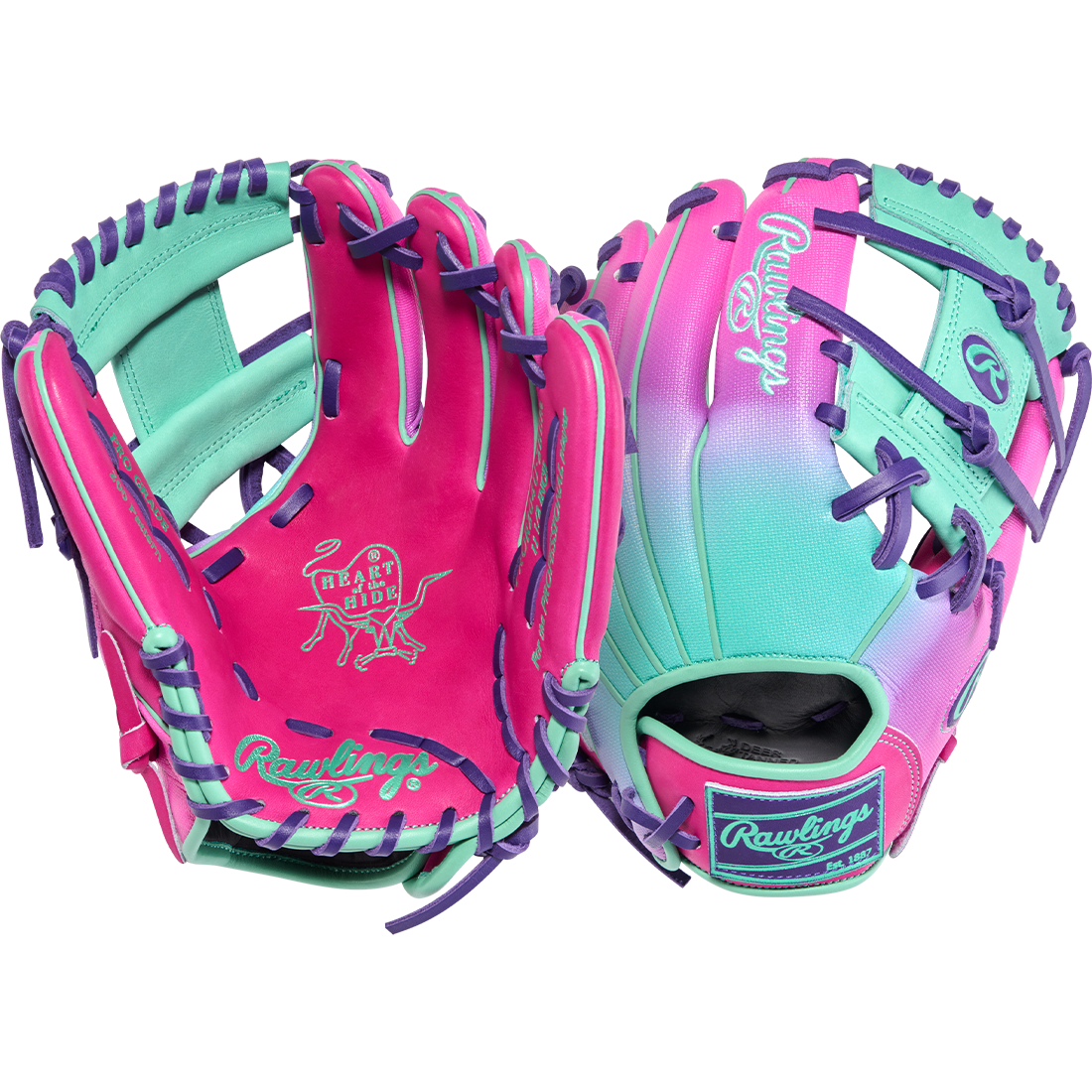 Rawlings Heart of the Hide Fun Burst 2.0 Contour Fit 11.5" Infield Baseball Glove: PROR204U-2BEM