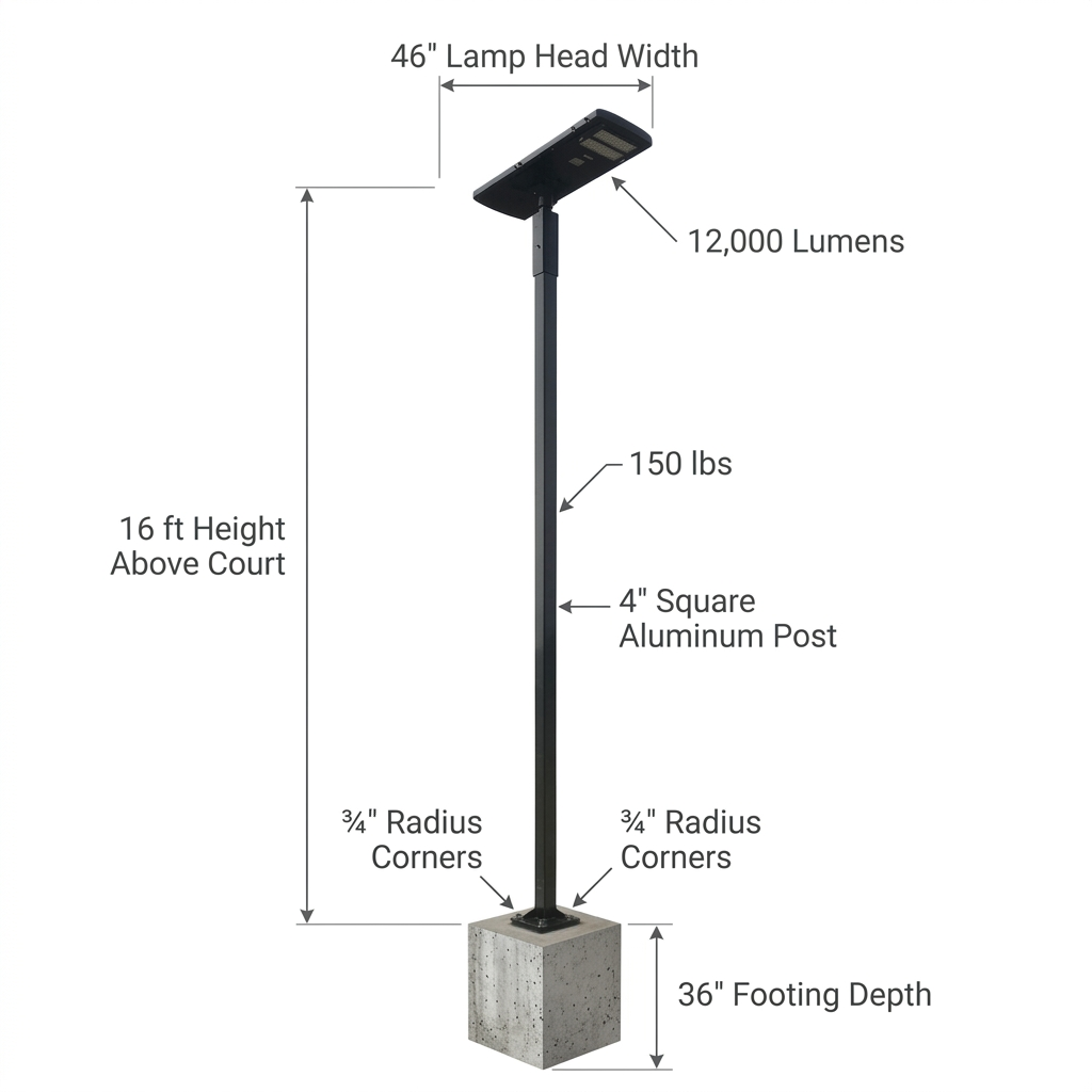 Court Vision™ Solar Powered Court Light by First Team