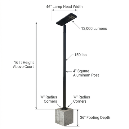Court Vision™ Solar Powered Court Light by First Team