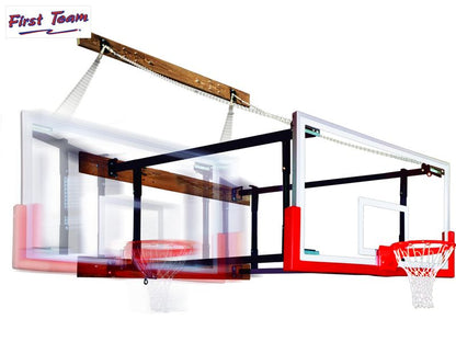 FoldaMount82™ Folding Wall Mount Basketball Hoop System by First Team