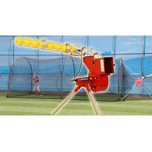 Heater Combo Pitching Machine & Xtender 24' Batting Cage Combo