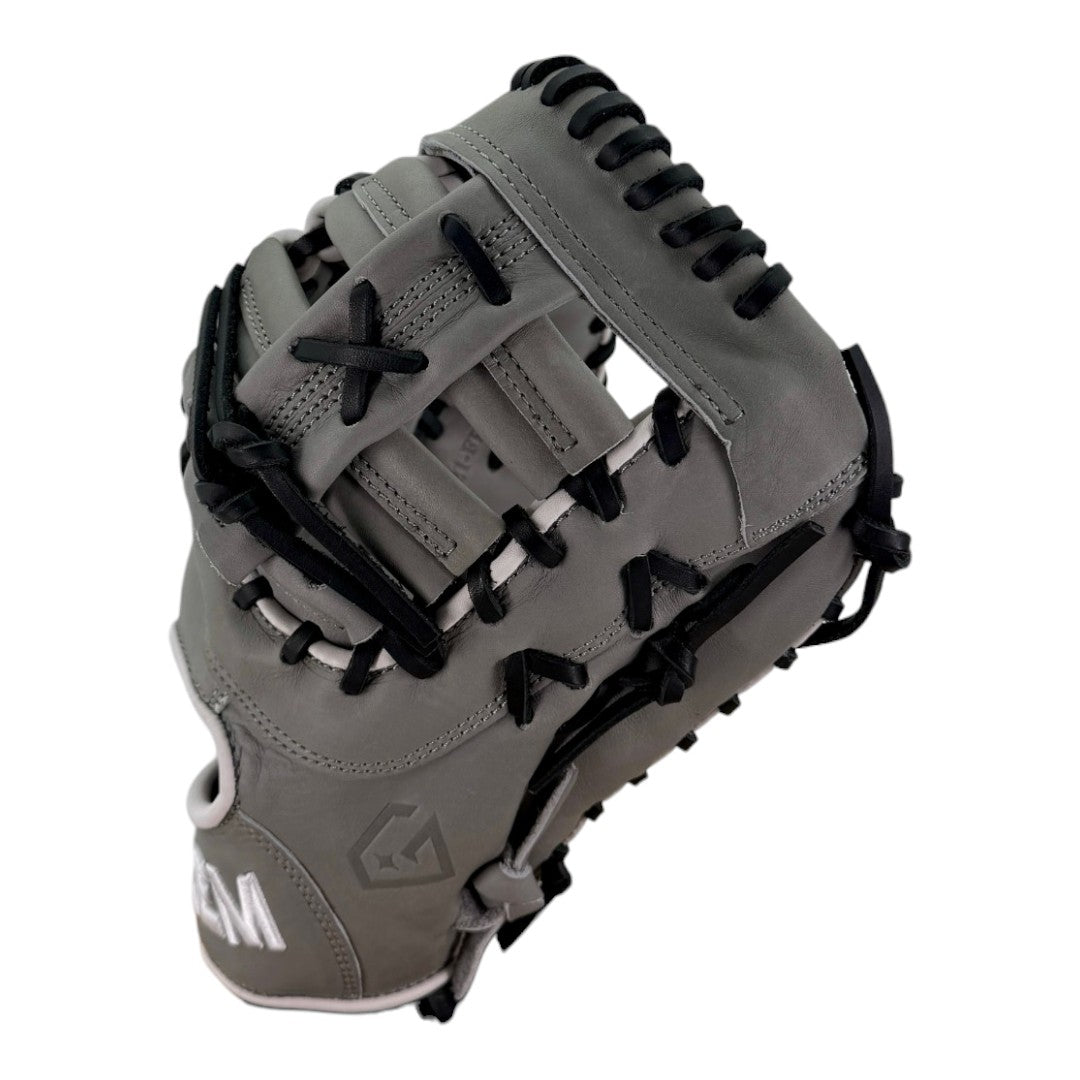 Gem Gloves Softball First Base Mitt/Glove - GEM021 (Grey/Black/White)