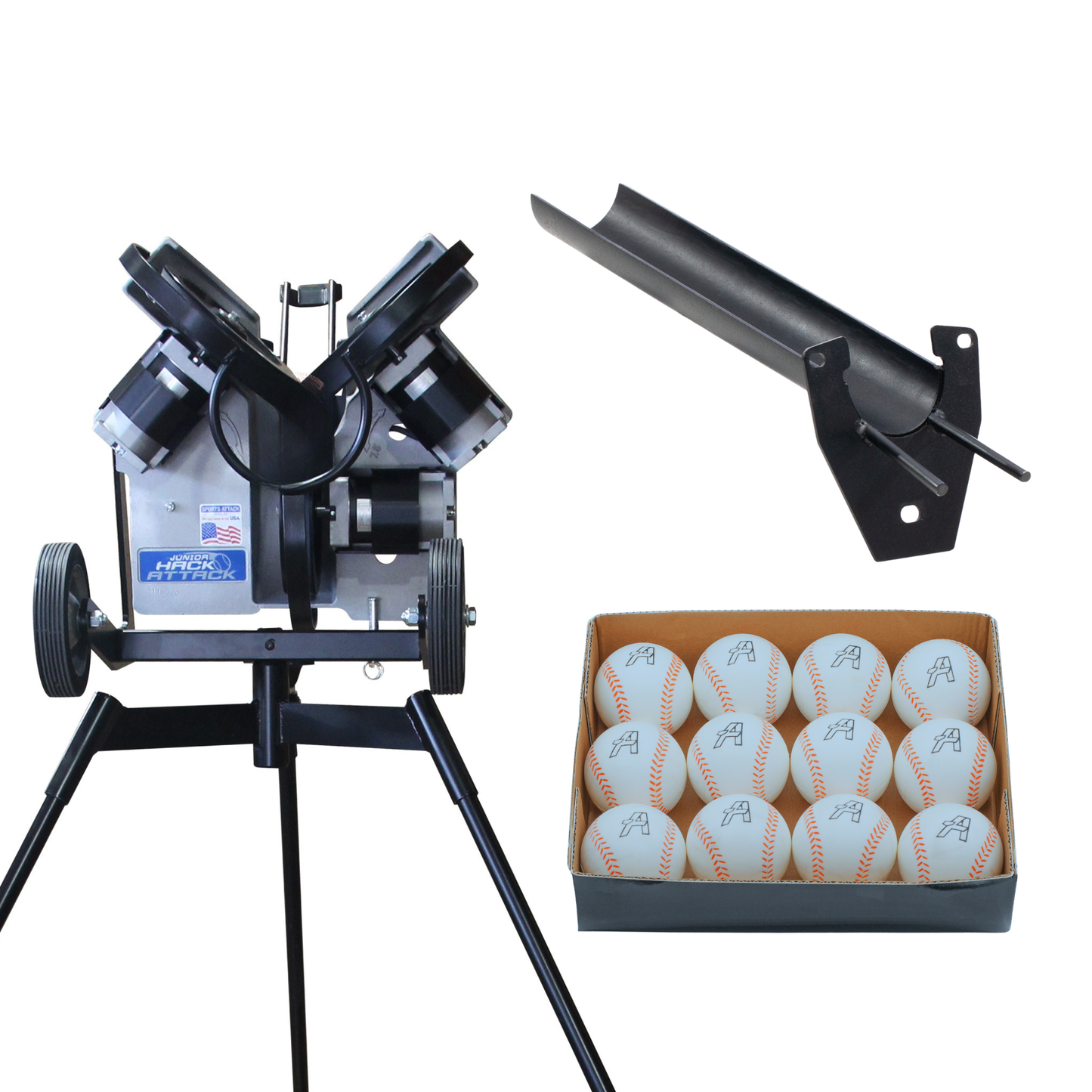 Jr. Hack Attack + Extended Chute with 5-Dozen VeloMax Baseballs