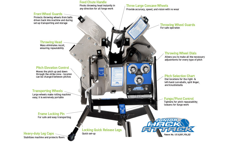 Junior Hack Attack Baseball Pitching Machine by Sports Attack