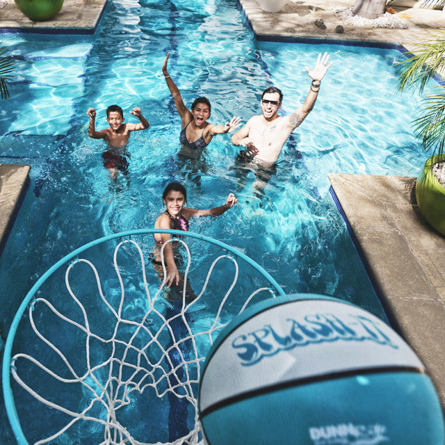 Dunn Rite Deck Shoot Combo Deck-Mounted Pool Basketball & Volleyball Set - White