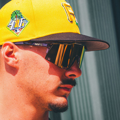 100 Percent Sunglasses - Speedcraft - MLB Authentic Polished Translucent Grey HiPER® 24K Gold Mirror Lens