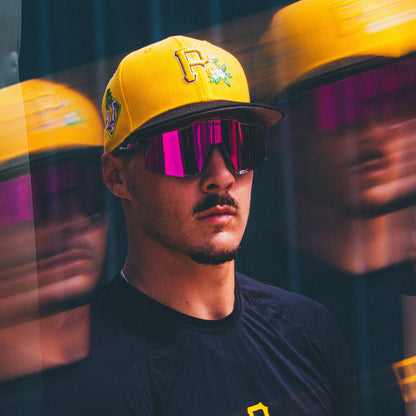 100 Percent Sunglasses - Speedcraft - MLB Authentic Polished Translucent Grey HiPER® Vital Pink Mirror Lens