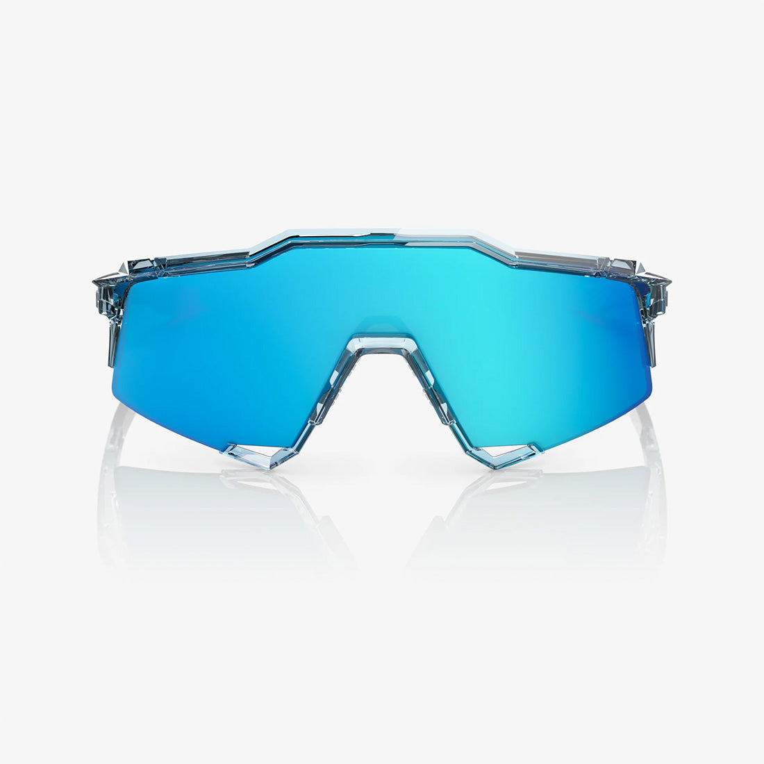 100% SPEEDCRAFT Sunglasses Polished Translucent Mint - Blue Topaz Mirror Lens