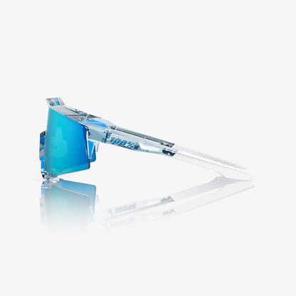 100% SPEEDCRAFT Sunglasses Polished Translucent Mint - Blue Topaz Mirror Lens