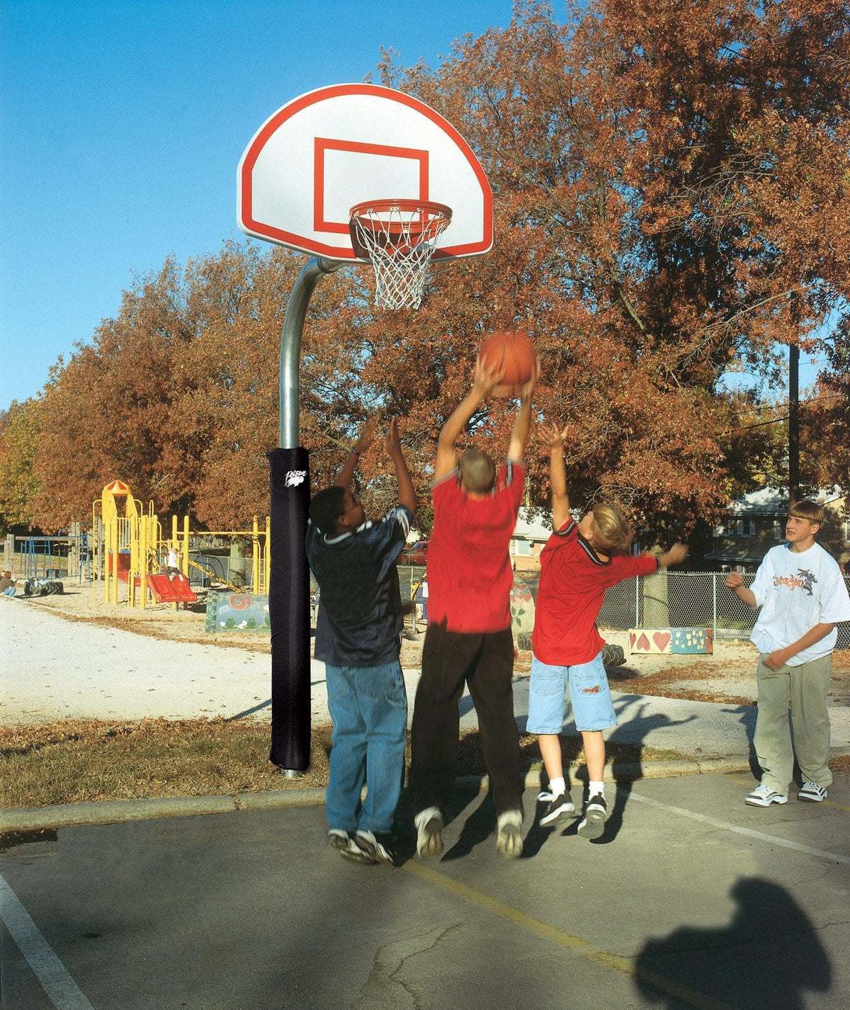 Bison Finished Aluminum Fan Playground Basketball System