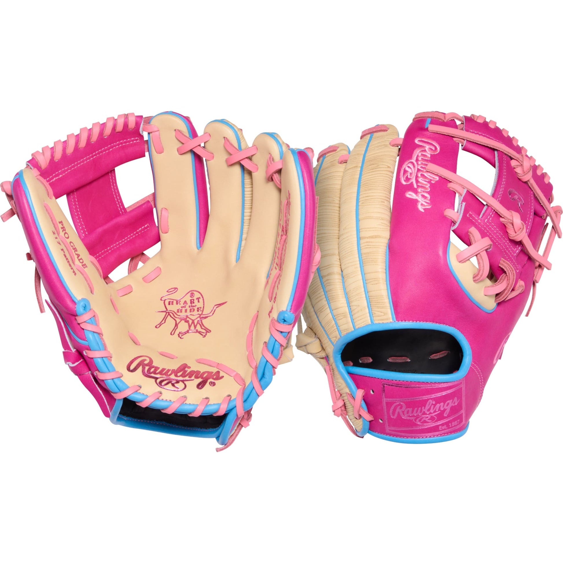 Rawlings Heart of the Hide ColorSync 10 Woodgrain Pink 11.5" Baseball Fielding Glove - PROR2174-2CBE