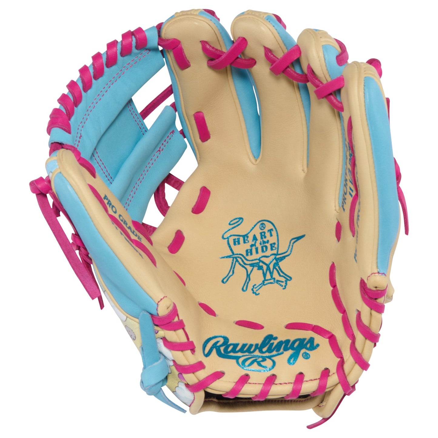 Rawlings Icon Fest Heart of the Hide Camel/Columbia Blue 11.5" Baseball Fielding Glove - PROR934-2CBE