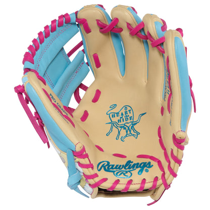 Rawlings Icon Fest Heart of the Hide Camel/Columbia Blue 11.5" Baseball Fielding Glove - PROR934-2CBE