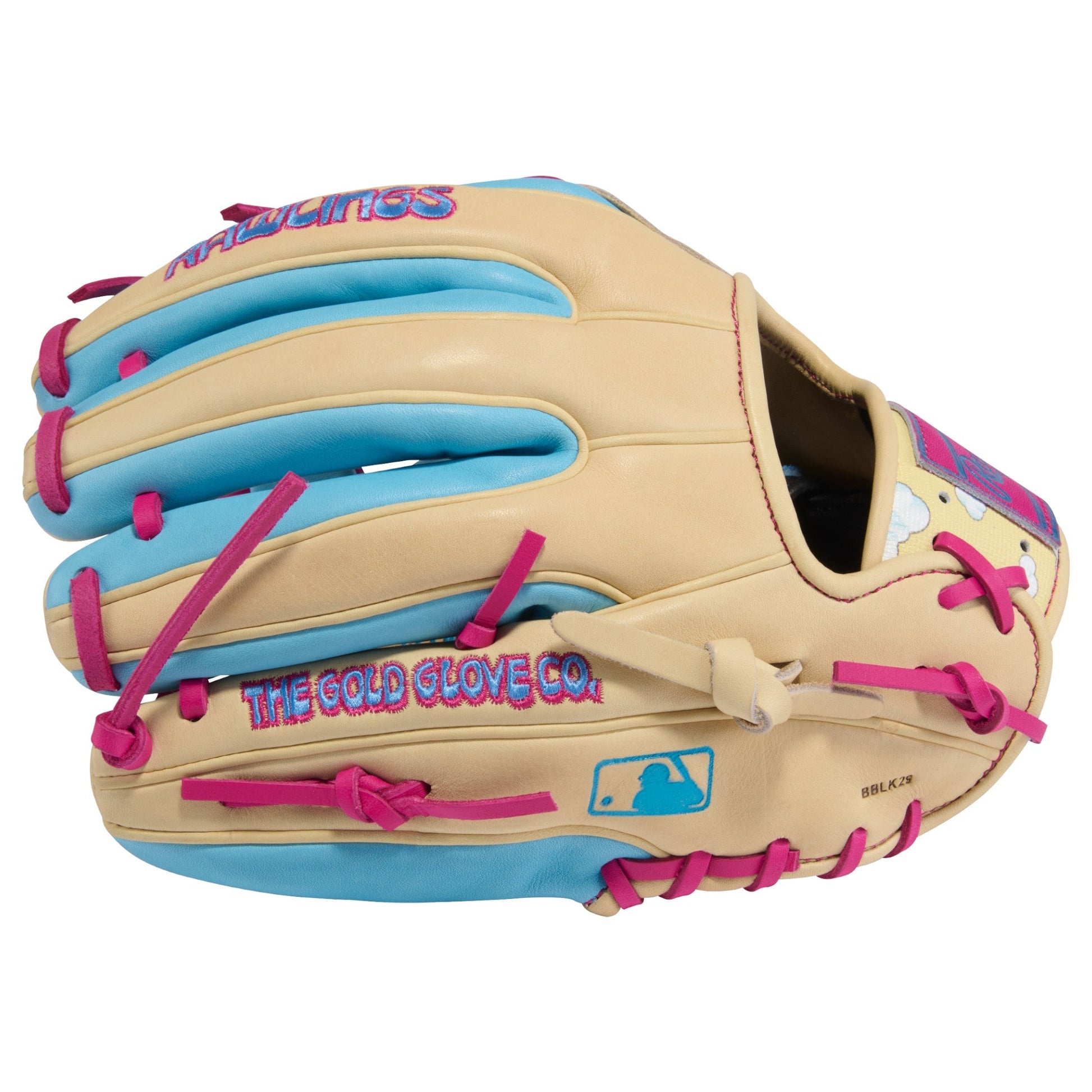 Rawlings Icon Fest Heart of the Hide Camel/Columbia Blue 11.5" Baseball Fielding Glove - PROR934-2CBE