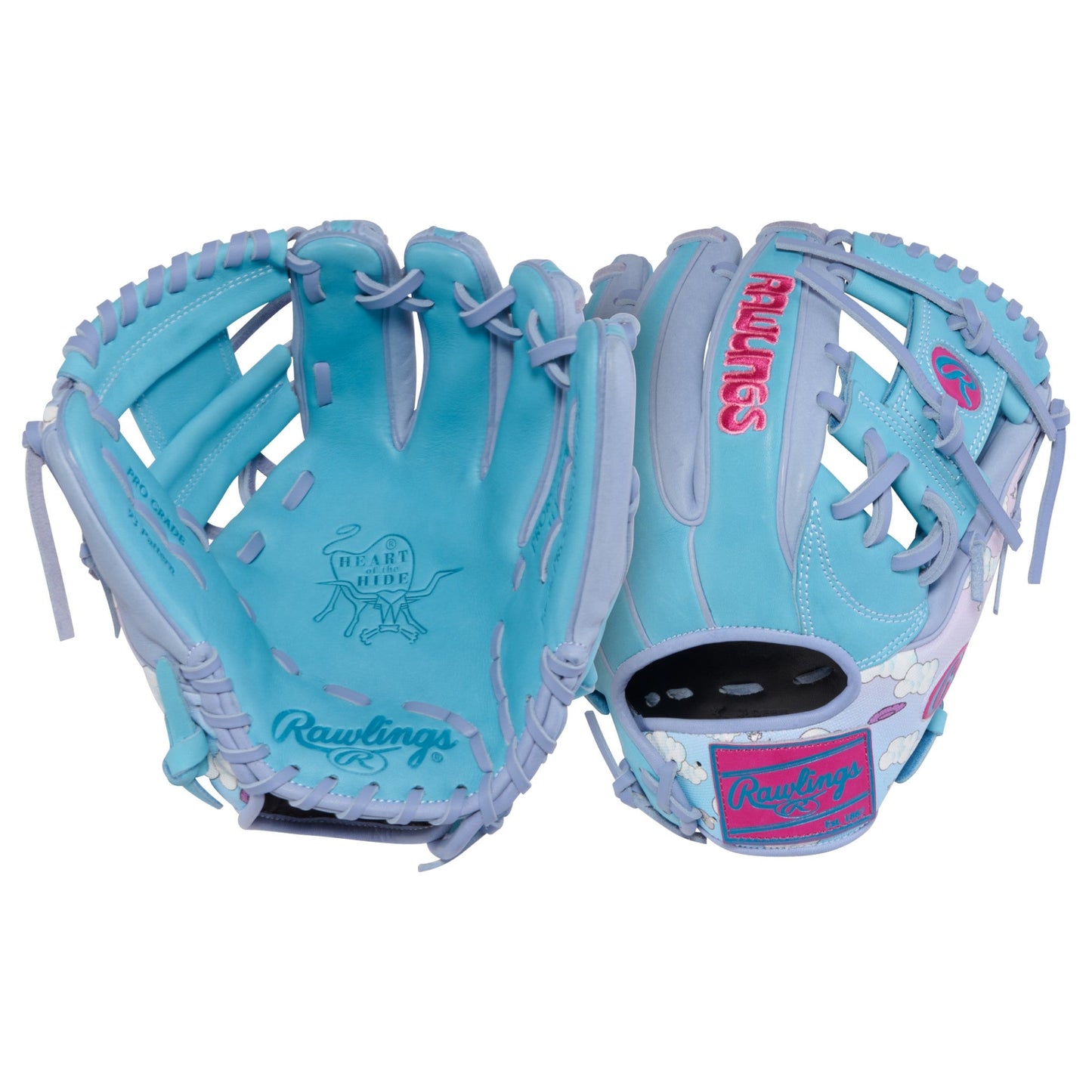 Rawlings Icon Fest Heart of the Hide Columbia Blue/Periwinkle 11.5" Baseball Fielding Glove - PROR934-2CBPE