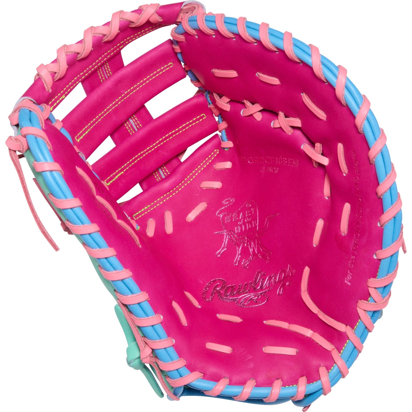 Rawlings Heart of the Hide ColorSync 10 Pink Teal 13" First Base Baseball Mitt/Glove - PRORDCT-10BEM