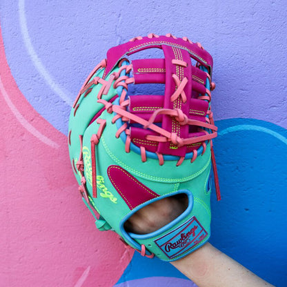 Rawlings Heart of the Hide ColorSync 10 Pink Teal 13" First Base Baseball Mitt/Glove - PRORDCT-10BEM