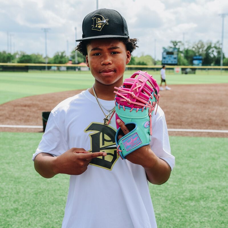 Rawlings Heart of the Hide ColorSync 10 Pink Teal 13" First Base Baseball Mitt/Glove - PRORDCT-10BEM
