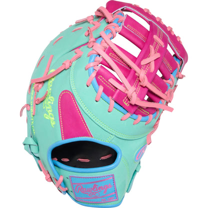 Rawlings Heart of the Hide ColorSync 10 Pink Teal 13" First Base Baseball Mitt/Glove - PRORDCT-10BEM
