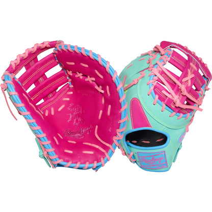 Rawlings Heart of the Hide ColorSync 10 Pink Teal 13" First Base Baseball Mitt/Glove - PRORDCT-10BEM