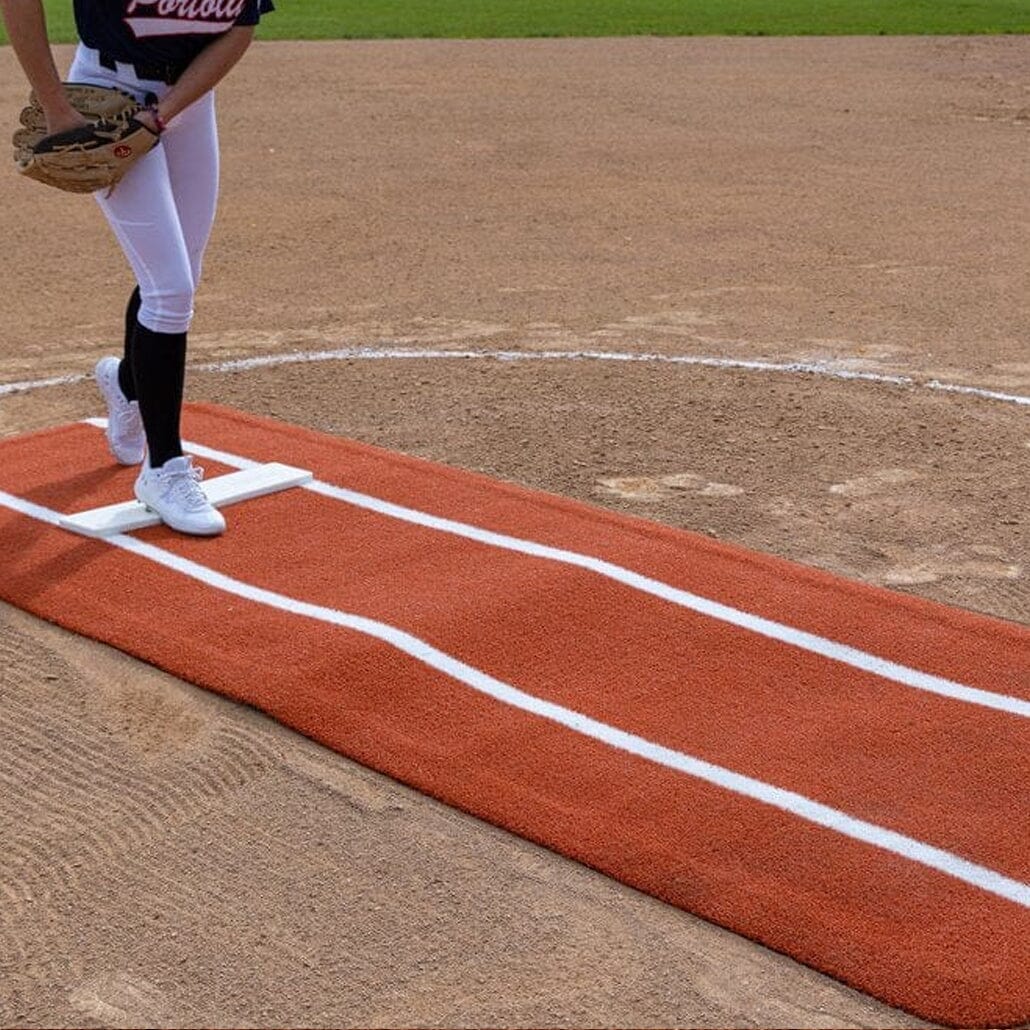 Portolite Pro Spiked Softball Game Mat With Lines: PROSP1036