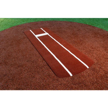 Paisley's Pro Softball Pitching Mat with Non Skid Back red with lines