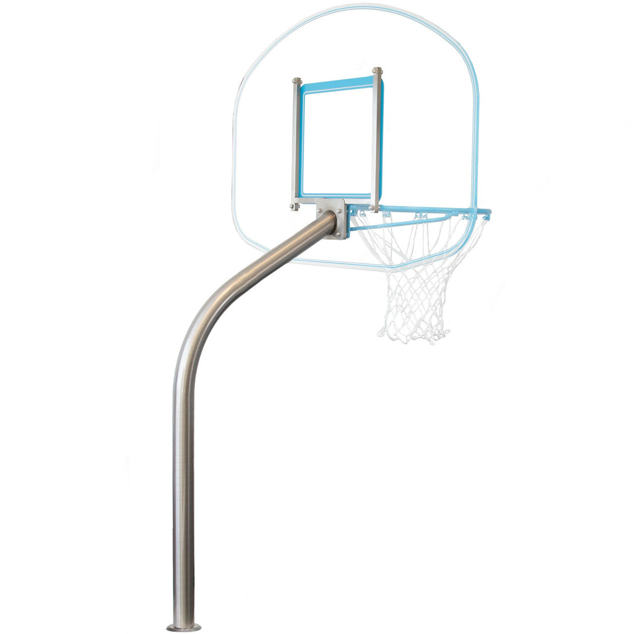 Dunn Rite Regulation Clear Hoop Deck-Mounted Pool Basketball Hoop - Clear