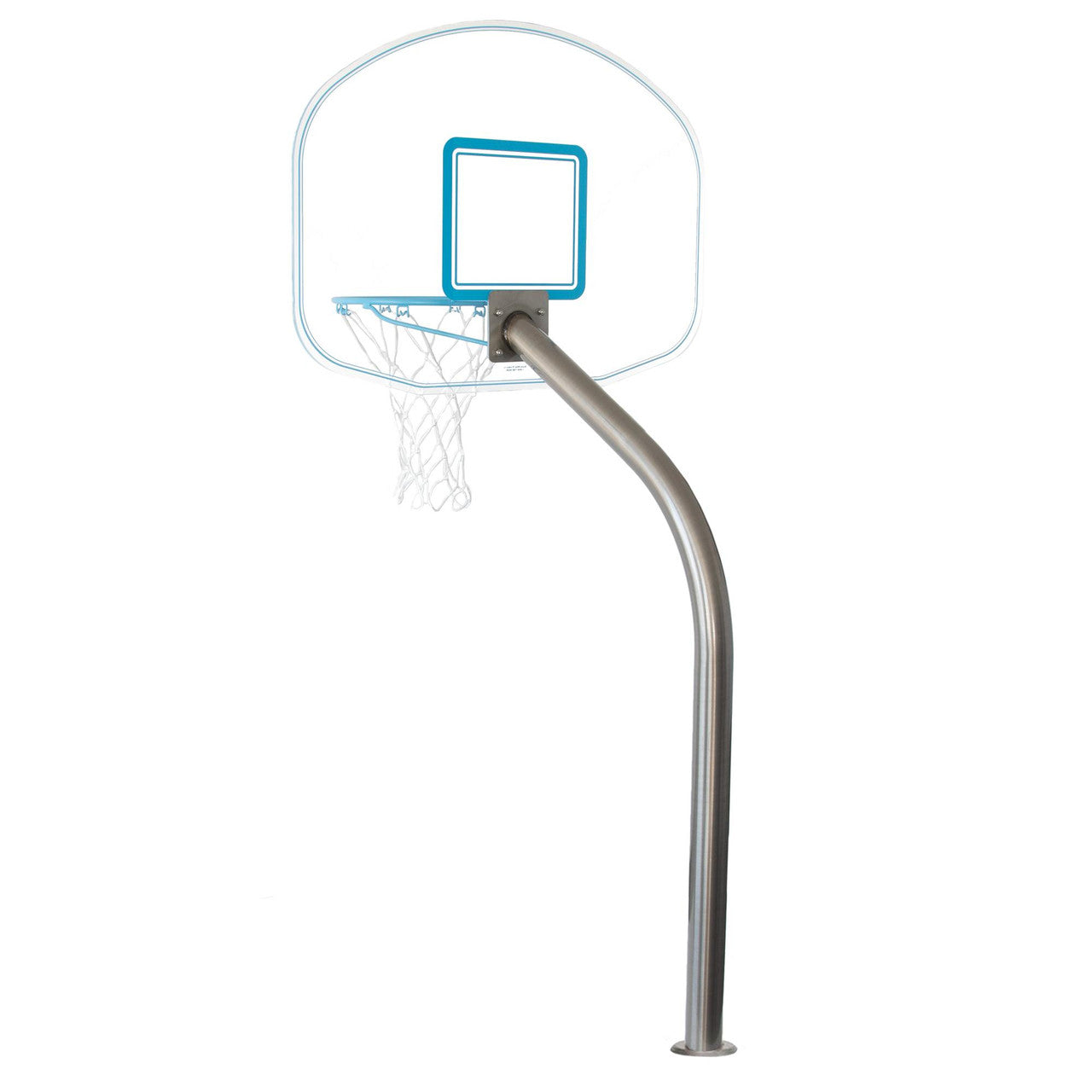 Dunn Rite Clear Hoop Jr. Deck-Mounted Pool Basketball Hoop (2 & 3/8" Post)