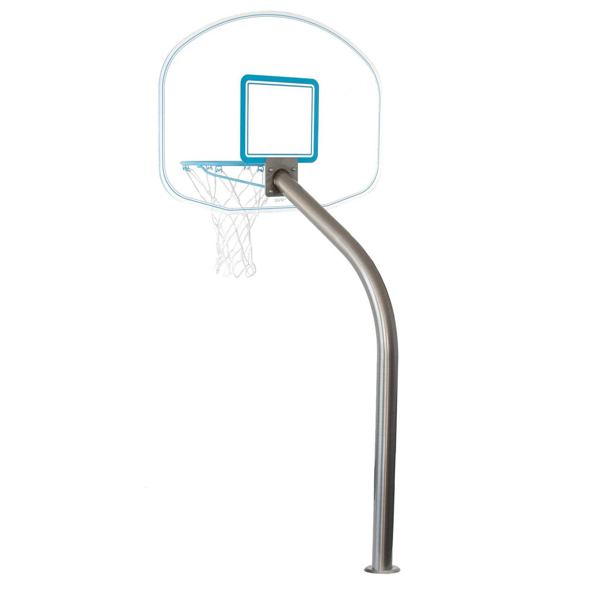 Dunn Rite Clear Hoop Jr. Deck-Mounted Pool Basketball Hoop (2 & 3/8" Post)