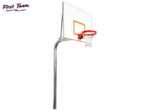 RuffNeck™ EXT (60” offset) Fixed-Height In-Ground Basketball Hoop by First Team