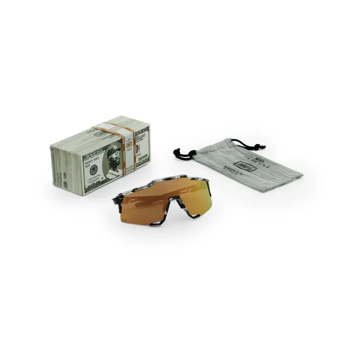 100% SPEEDCRAFT XS Money Mike 3 Polished Black Tortoise - HiPER 24K Gold Mirror Lens