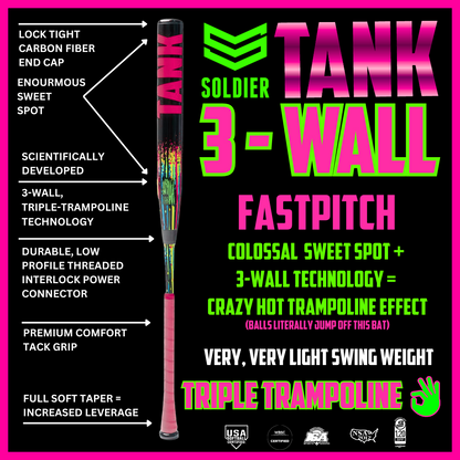 2026 Soldier Tank 2 Drip Fastpitch Softball Bat -9