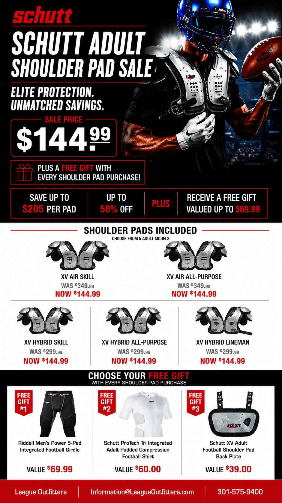 Schutt Elite Shoulder Pad Sale