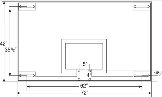 Bison 42" x 72" Short Unbreakable Glass Backboard