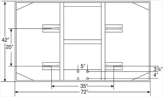 Bison 42" x 72" Extended Life Short Conversion Backboard