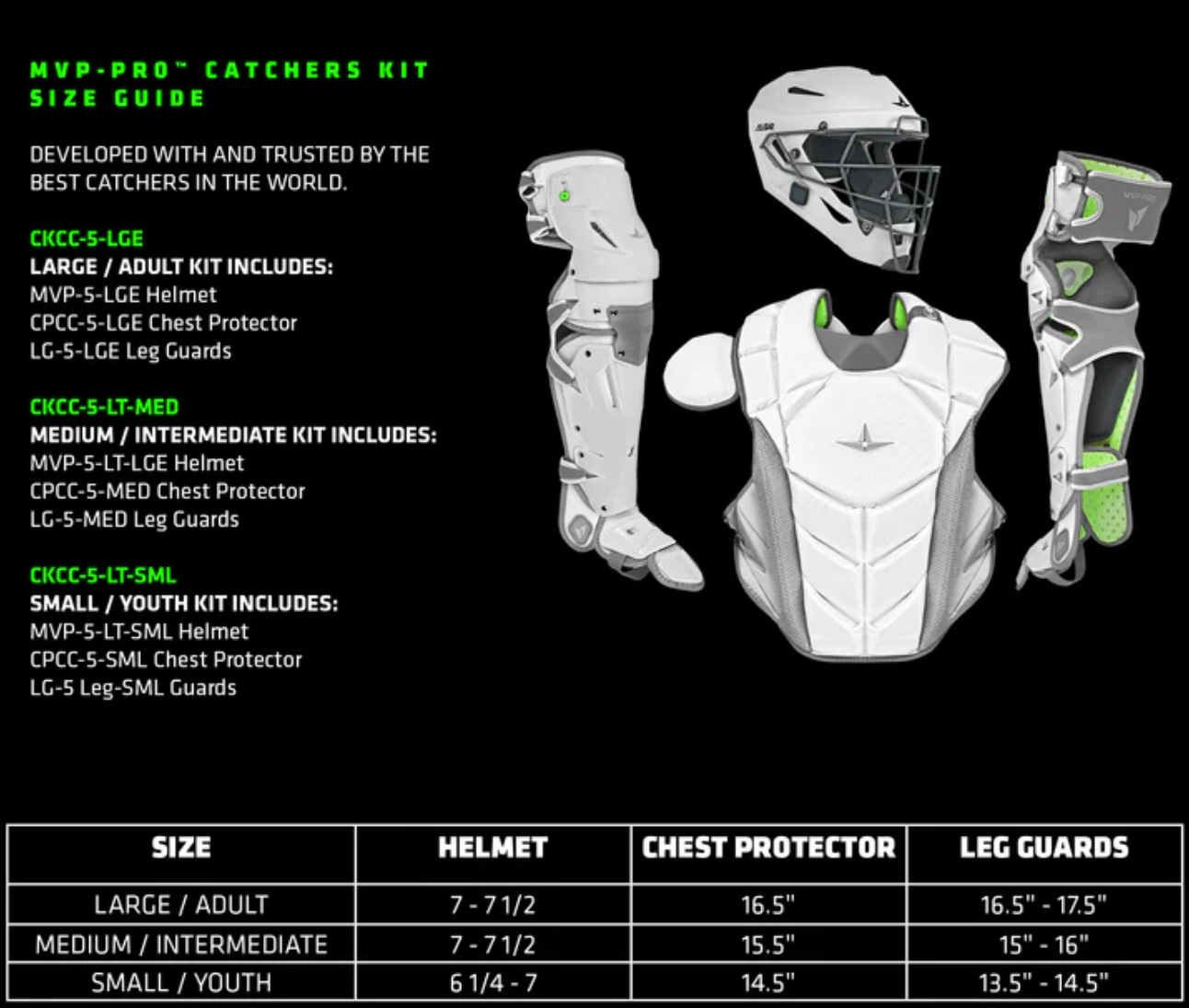 All-Star MVP-PRO Series Youth Catchers Set - Solid Colors