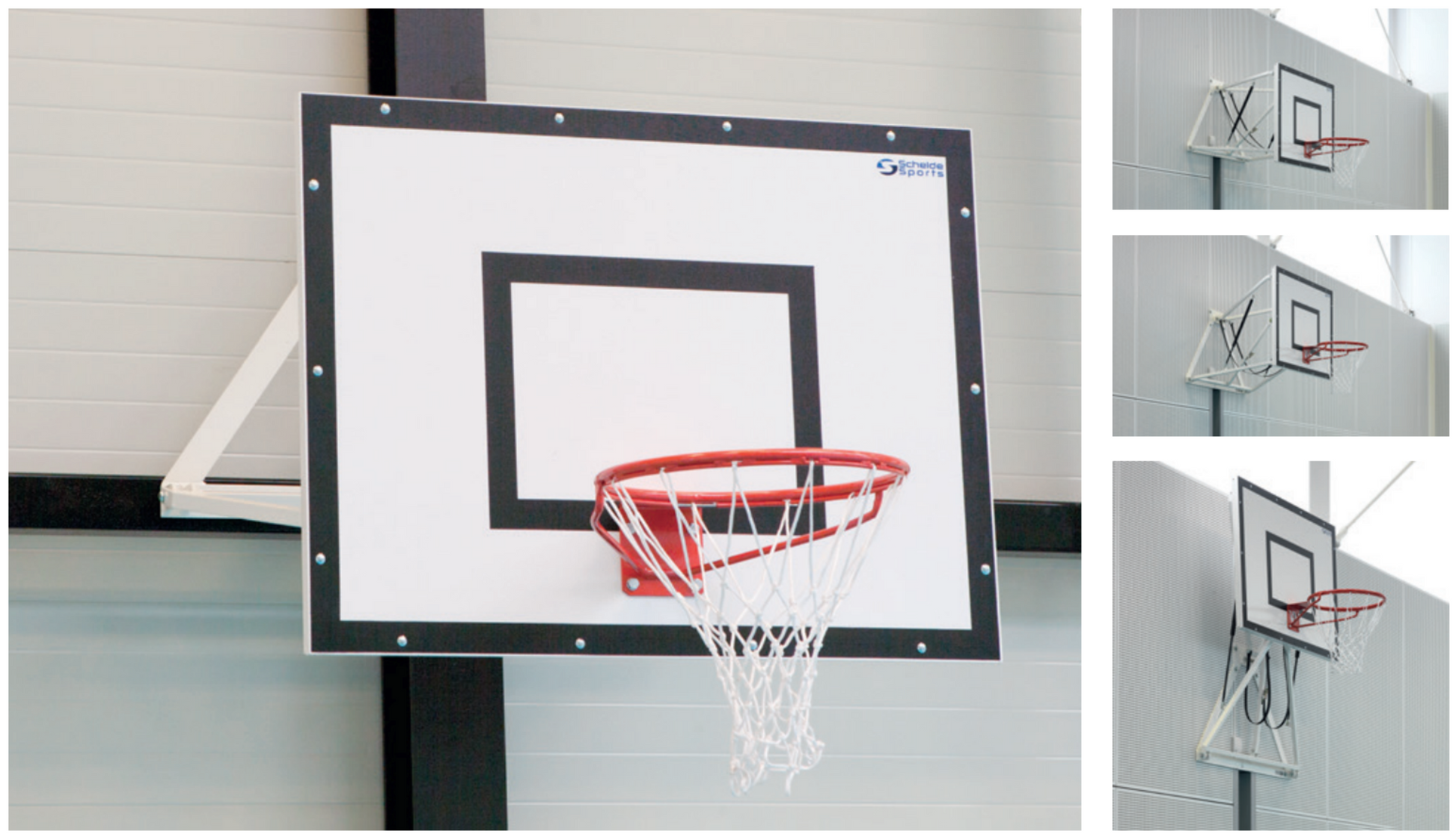 120 x 90 cm Wall-Mounted Basketball Hoop with Spring System