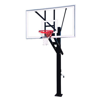 Stainless Olympian™ Adjustable In-Ground Bolt-Down Basketball Hoop by First Team