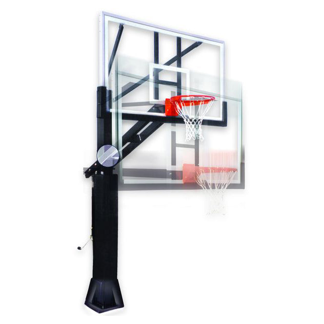 Stainless Olympian™ Adjustable In-Ground Bolt-Down Basketball Hoop by First Team