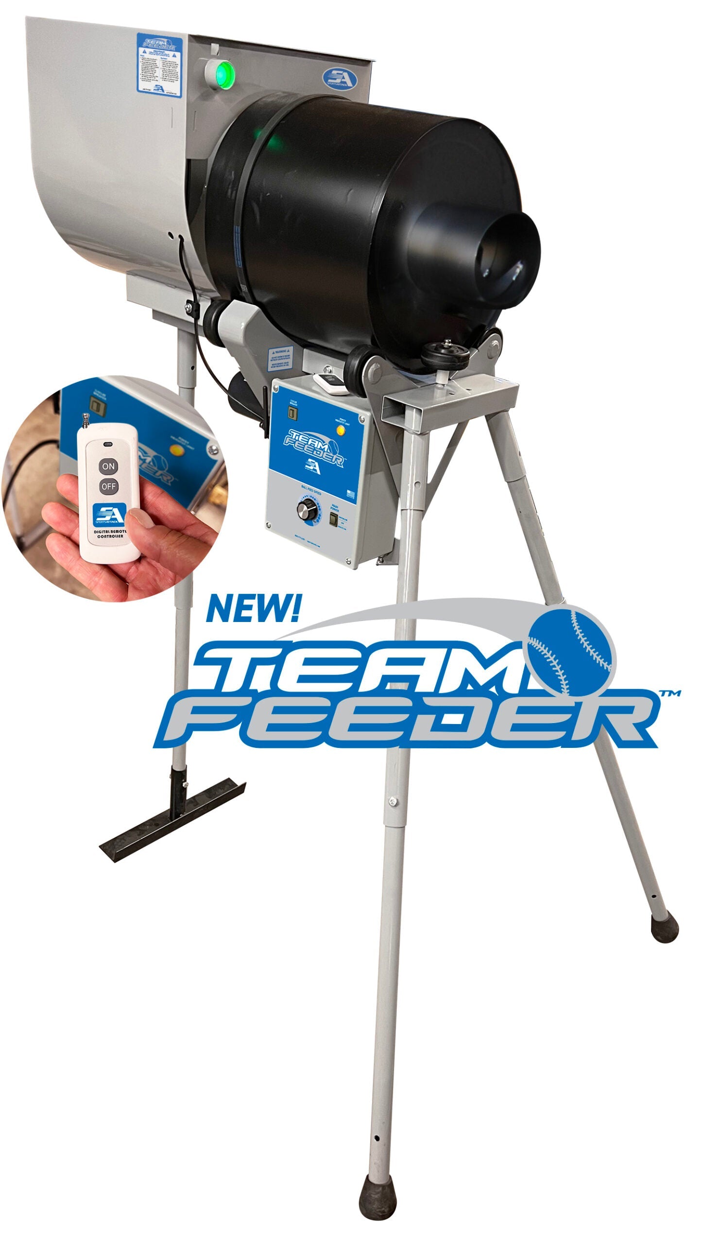 Team Feeder with Wireless Remote for Baseball Pitching Machines by Sports Attack