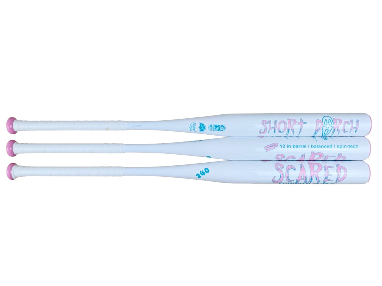 2026 Short Porch Scared Summer Series White/Pink USSSA Slowpitch Softball Bat