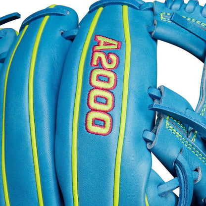 2024 Wilson A2000 1786 11.5" Infield Baseball Glove: Sky Blue & Optic Yellow