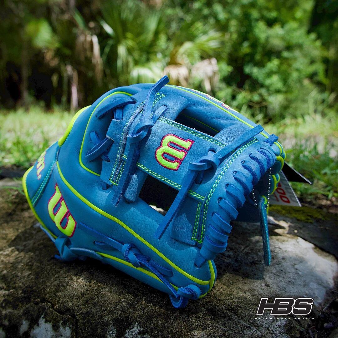 2024 Wilson A2000 1786 11.5" Infield Baseball Glove: Sky Blue & Optic Yellow