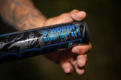 2026 Worth Bedlam Black XL 2-Piece USA/ASA Slowpitch Softball Bat - WSA6BDBKL