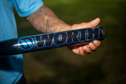 2026 Worth Bedlam Black XL 2-Piece USA/ASA Slowpitch Softball Bat - WSA6BDBKL