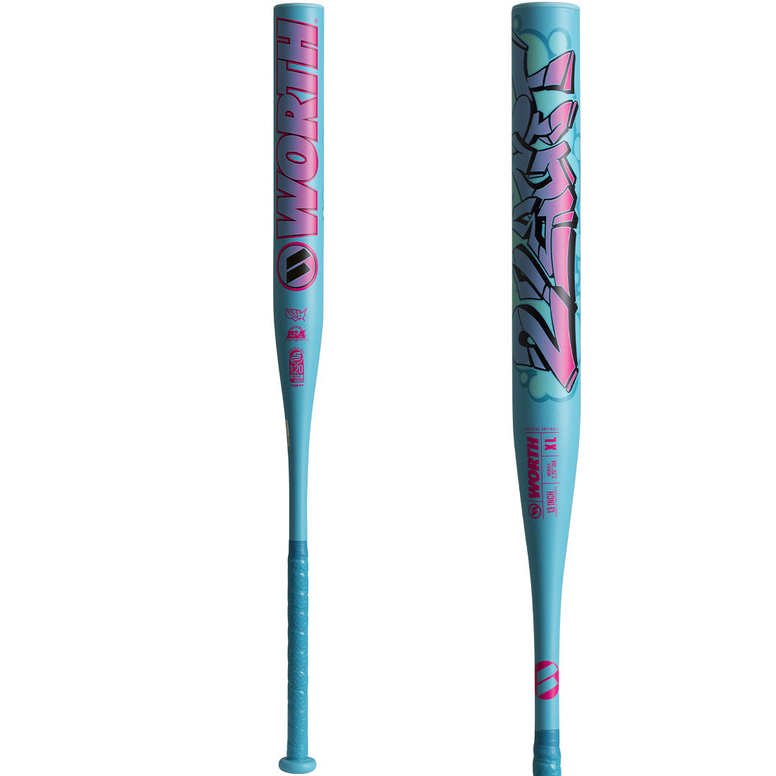 2026 Worth 2 Legit 13" 1PC XL End Loaded USSSA Slowpitch Softball Bat: WSU62L1L