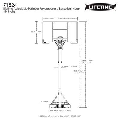 Lifetime Adjustable Portable Basketball Hoop (54-Inch Polycarbonate)