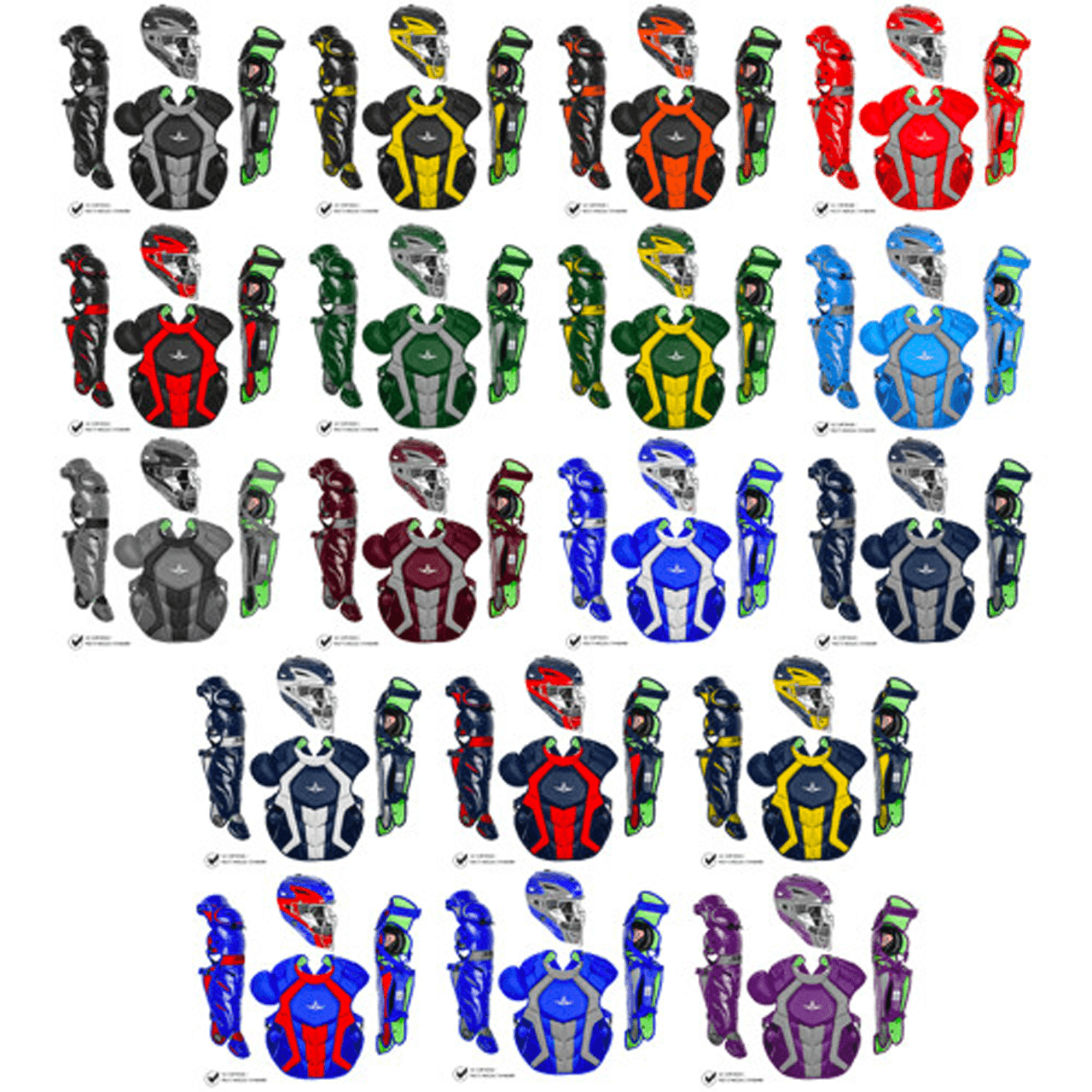 All-Star S7 Axis Adult NOCSAE Certified Catchers Set - Two Tone